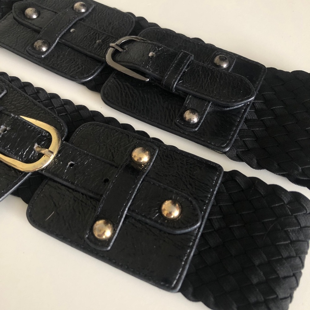 Two Bebe Chic Woven Waist Belts - Picture 2 of 6